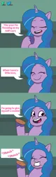 Size: 6600x20670 | Tagged: safe, artist:kuren247, derpibooru import, izzy moonbow, pony, unicorn, g5, my little pony: tell your tale, comic, cookie, cute, eyes closed, female, food, image, izzybetes, looking at you, mare, open mouth, open smile, png, show accurate, smiling, solo, speech bubble