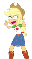 Size: 1701x3137 | Tagged: safe, artist:earth_pony_colds, derpibooru import, applejack, equestria girls, absurd resolution, image, png, show accurate, thumbs up