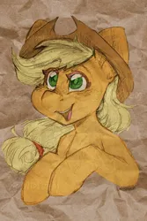 Size: 1800x2700 | Tagged: safe, artist:midnightpremiere, derpibooru import, applejack, earth pony, pony, female, image, jpeg, mare, open mouth, open smile, smiling, solo