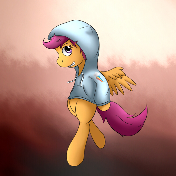 Size: 750x750 | Tagged: safe, artist:samofbob, derpibooru import, scootaloo, clothes, hoodie, image, jpeg