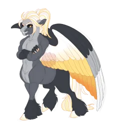 Size: 3800x4100 | Tagged: safe, artist:gigason, derpibooru import, oc, oc:ash, unofficial characters only, centaur, taur, black sclera, colored wings, image, multicolored wings, offspring, parent:lightning dust, parent:lord tirek, png, simple background, solo, transparent background, wings