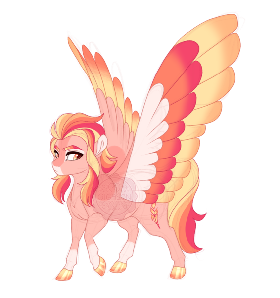 Size: 3000x3200 | Tagged: safe, artist:gigason, derpibooru import, oc, oc:firebolt, unofficial characters only, pegasus, pony, colored wings, female, image, mare, multicolored wings, offspring, parent:lightning dust, png, simple background, solo, transparent background, wings