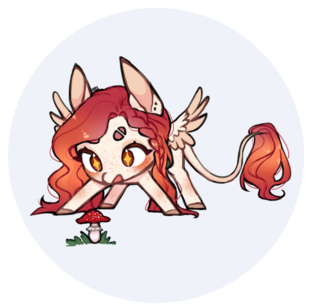 Size: 2225x2182 | Tagged: safe, artist:ruru_01, derpibooru import, oc, pegasus, pony, braid, chibi, circle background, cute, ear piercing, freckles, image, long hair, long mane, long tail, piercing, png, simple background, smiling, solo, spread wings, starry eyes, tail, wavy mane, wingding eyes, wings