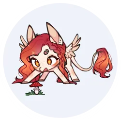 Size: 2225x2182 | Tagged: safe, artist:ruru_01, derpibooru import, oc, pegasus, pony, braid, chibi, circle background, cute, ear piercing, freckles, image, long hair, long mane, long tail, piercing, png, simple background, smiling, solo, spread wings, starry eyes, tail, wavy mane, wingding eyes, wings