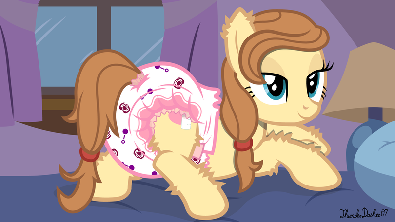 Size: 1920x1080 | Tagged: questionable, alternate version, artist:thunderdasher07, derpibooru import, oc, oc:cream heart, unofficial characters only, earth pony, pony, abdl, adult foal, bed, bedroom, bedroom eyes, butt, curtains, derpibooru exclusive, diaper, diaper butt, diaper fetish, ear fluff, earth pony oc, female, fetish, hoof fluff, image, lamp, leg fluff, looking at you, mare, mother's day, non-baby in diaper, pacifier, pillow, plot, png, poofy diaper, rattle, smiling, smiling at you, solo, window