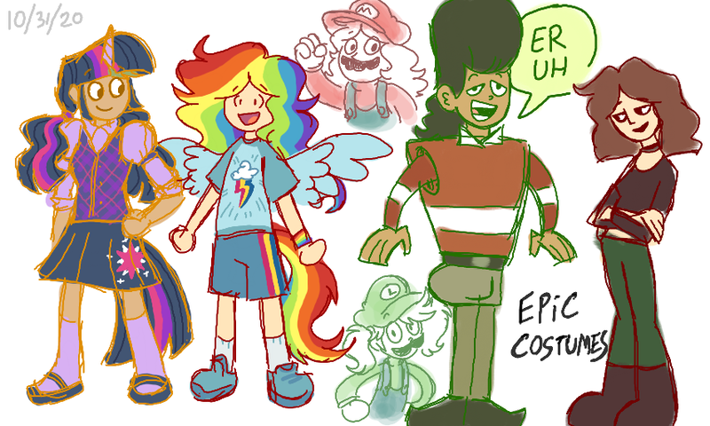 Size: 854x512 | Tagged: safe, artist:fruitypalmtree, derpibooru import, rainbow dash, twilight sparkle, human, 2020, humanized, image, old art, png