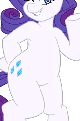 Size: 596x895 | Tagged: safe, artist:trophy-sketcher, derpibooru import, edit, vector edit, rarity, pony, unicorn, belly, bipedal, cropped, hoof on hip, image, pictures of bellies, png, simple background, smiling, solo, transparent background, vector