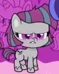 Size: 374x467 | Tagged: safe, derpibooru import, screencap, unnamed character, unnamed pony, earth pony, pony, my little pony: pony life, angry, annoyed, frown, gray coat, image, jpeg, scowl, unknown pony