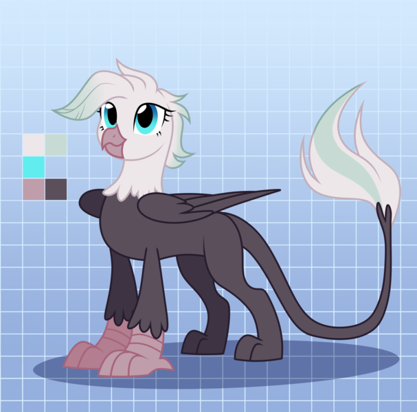 Size: 3000x2964 | Tagged: safe, alternate version, artist:nika-rain, derpibooru import, oc, gryphon, cute, female, griffon oc, image, png, reference sheet, show accurate, solo