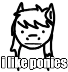 Size: 264x278 | Tagged: safe, ponified, earth pony, pony, :|, all lowercase, asdfmovie, earthponyoc, image, jpeg, meme, monochrome, ponified meme, reaction image, text