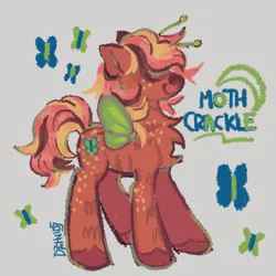 Size: 1111x1111 | Tagged: safe, artist:sillyfillies, derpibooru import, oc, oc:moth crackle, unofficial characters only, butterfly, butterfly pony, hybrid, insect, pony, butterfly pony oc, hair over eyes, image, png, solo