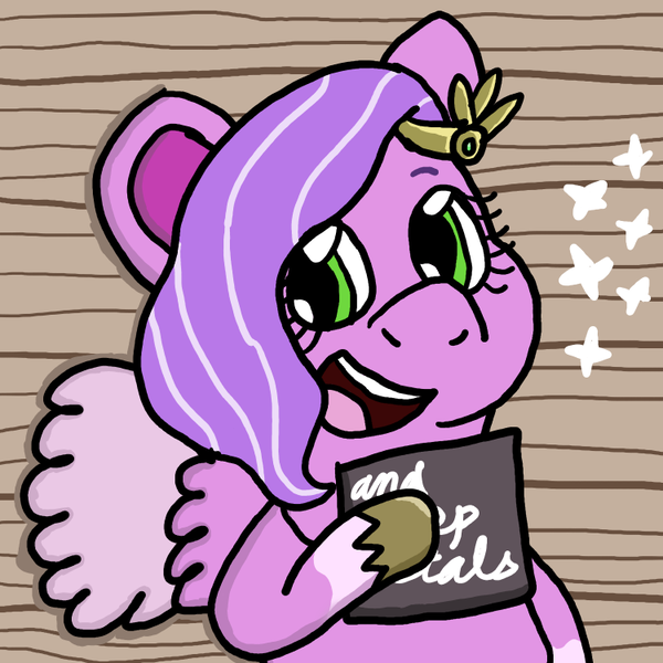 Size: 750x750 | Tagged: safe, artist:mintwhistle, derpibooru import, part of a set, pipp petals, pegasus, pony, g5, barbie, barbie (2023), barbie mugshot meme, coat markings, diadem, female, headband, image, jewelry, mare, medibang paint, meme, mugshot, open mouth, open smile, parody, png, ponified meme, regalia, smiling, socks (coat marking), solo, sparkles, unshorn fetlocks