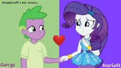 Size: 1920x1080 | Tagged: safe, artist:edy_january, artist:georgegarza01, derpibooru import, rarity, spike, human, series:romantic stories, series:sparity, equestria girls, equestria girls series, blue background, female, geode of shielding, green background, image, link in description, love, magical geodes, male, png, romance, romantic, shipping, simple background, sparity, straight, wallpaper