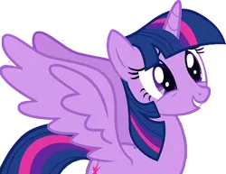 Size: 1474x1138 | Tagged: safe, color edit, derpibooru import, edit, edited screencap, editor:incredibubbleirishguy, screencap, twilight sparkle, twilight sparkle (alicorn), alicorn, magical mystery cure, background removed, beautiful, colored, happy, image, lighting, lighting edit, png, smiling, spread wings, touched, wings