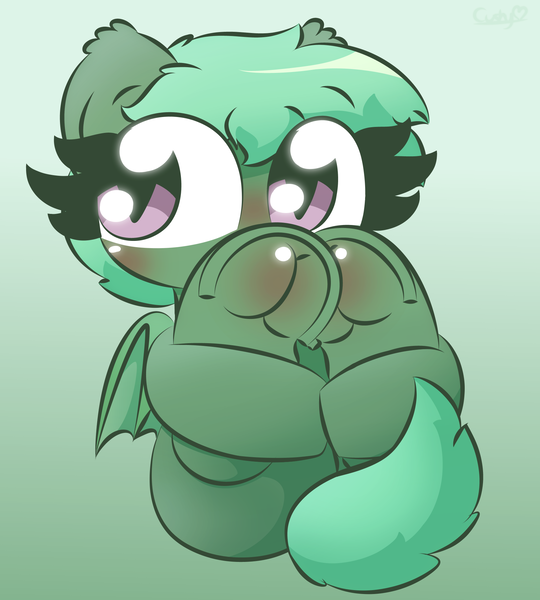 Size: 1800x2000 | Tagged: safe, artist:cushyhoof, derpibooru import, oc, oc:poni, unofficial characters only, bat pony, pony, bat pony oc, bat wings, blushing, butt, commission, cute, fetish, frog (hoof), gradient background, hoof blush, hoof fetish, hoofbutt, hooves, image, looking at you, plot, png, shy, solo, tail, underhoof, wings