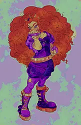 Size: 1246x1920 | Tagged: safe, artist:burgeredagent, derpibooru import, adagio dazzle, equestria girls, big hair, boots, bracelet, clothes, image, leggings, png, shoes, solo, spiked wristband, wristband