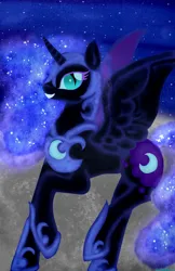 Size: 720x1108 | Tagged: safe, artist:cakeshake22, derpibooru import, nightmare moon, alicorn, pony, image, on the moon, png, solo, time-lapse included