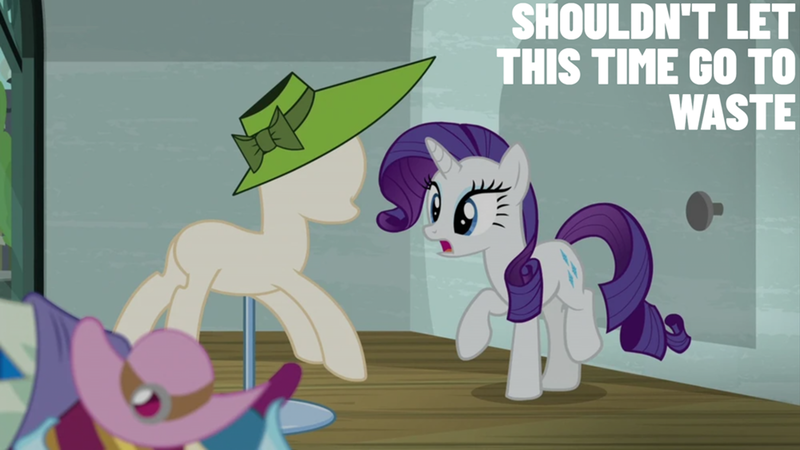 Size: 2000x1125 | Tagged: safe, derpibooru import, edit, edited screencap, editor:quoterific, screencap, rarity, the saddle row review, image, png, solo
