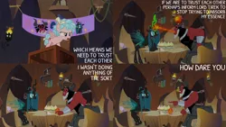 Size: 2000x1125 | Tagged: safe, derpibooru import, edit, edited screencap, editor:quoterific, screencap, cozy glow, lord tirek, queen chrysalis, frenemies (episode), image, png