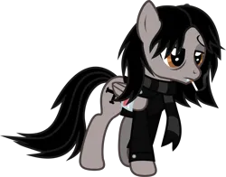 Size: 1485x1163 | Tagged: safe, artist:lightningbolt, derpibooru import, ponified, pegasus, pony, .svg available, bags under eyes, bandage, blood, broken wing, cigarette, clothes, derpibooru exclusive, fangs, folded wings, gerard way, image, jacket, lidded eyes, male, my chemical romance, png, scarf, show accurate, simple background, smoking, solo, stallion, transparent background, vector, walking, wings