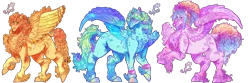 Size: 4226x1400 | Tagged: safe, artist:bunnari, derpibooru import, oc, oc:bubble bath, oc:honeybee crisp, oc:wave crash, unofficial characters only, pegasus, pony, alternate design, braid, braided pigtails, bubblegum, clothes, colored wings, feathered fetlocks, female, fluffy, food, grin, gum, image, leg warmers, looking at you, male, mare, multicolored wings, offspring, parent:big macintosh, parent:fluttershy, parent:pinkie pie, parent:rainbow dash, parent:zephyr breeze, parents:fluttermac, parents:zephdash, parents:zephyrpie, pegasus oc, pigtails, png, rearing, simple background, smiling, smiling at you, stallion, sweatband, transparent background, trio, twitterina design, unshorn fetlocks, wings