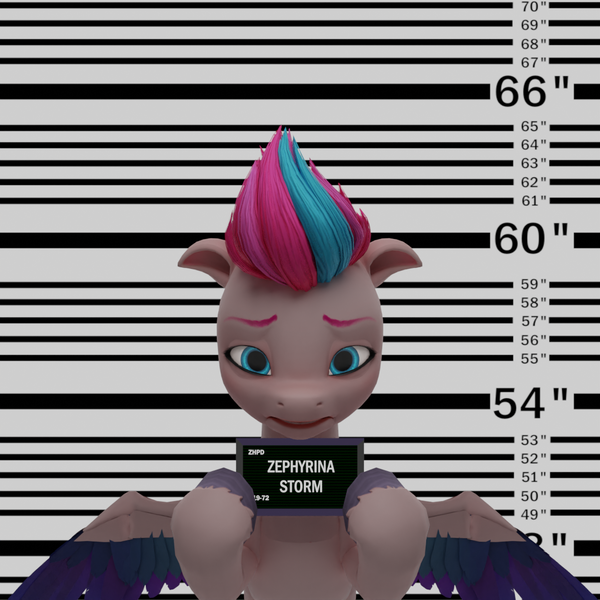 Size: 1080x1080 | Tagged: safe, artist:raindashesp, derpibooru import, zipp storm, pegasus, pony, g5, barbie mugshot meme, female, image, mare, meme, mugshot, png