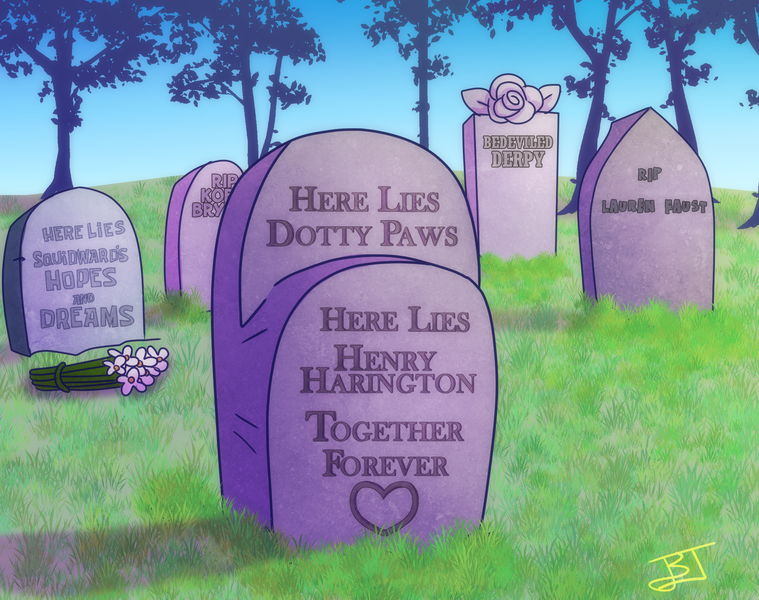 Size: 2000x1581 | Tagged: safe, derpibooru import, comic:bedeviled dotty, barely pony related, bedeviled derpy, bouquet, bouquet of flowers, commission, commissioner:reversalmushroom, day, dead, death, fetish, flower, funny, grass, gravestone, graveyard, here lies squidward's hopes and dreams, image, implied bedeviled derpy, implied derpy, implied dotty paws, implied henry harington, implied kobe bryant, implied lauren faust, implied squidward, implied squidward's hopes and dreams, implied unbirthing, png, pregnant, shitposting, spongebob squarepants, together forever, tree, vore, willing vore