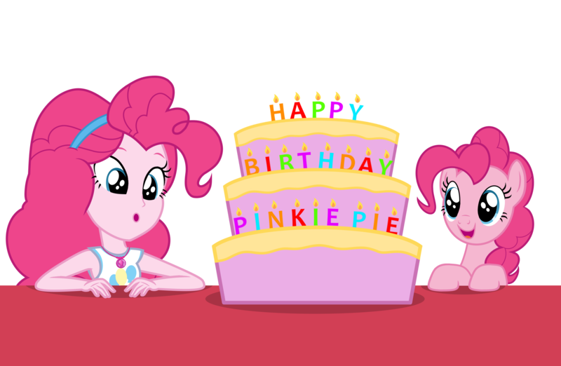 Size: 2300x1500 | Tagged: safe, artist:lightning_musicwave, derpibooru import, pinkie pie, earth pony, pony, equestria girls, birthday, cake, clothes, cute, female, females only, food, image, mare, png, self paradox, self ponidox