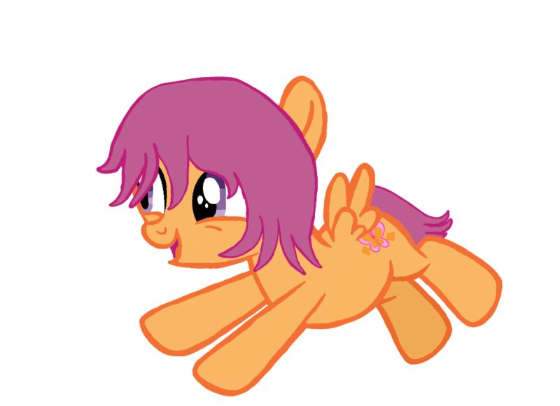 Size: 1024x743 | Tagged: safe, artist:star-is-nonbinary, derpibooru import, scootaloo, pegasus, pony, alternate cutie mark, alternate hairstyle, alternate universe, derpibooru exclusive, female, filly, flying, foal, image, open mouth, png, scootaloo can fly, simple background, solo, spread wings, transparent background, wings