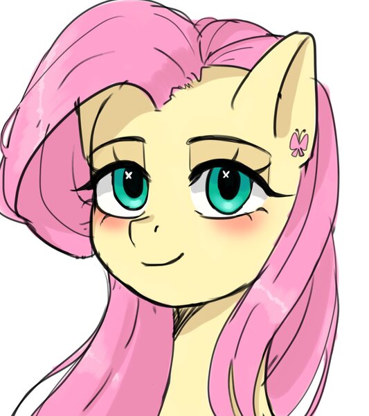 Size: 1821x2048 | Tagged: safe, artist:shagin_, derpibooru import, fluttershy, pegasus, pony, bust, female, image, jpeg, simple background, solo, white background