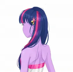 Size: 2048x2007 | Tagged: safe, artist:shagin_, derpibooru import, twilight sparkle, equestria girls, backless, female, image, jpeg, simple background, solo, white background