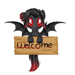 Size: 300x300 | Tagged: safe, artist:angellightyt, derpibooru import, oc, unofficial characters only, bat pony, pony, animated, bat pony oc, bat wings, female, flying, gif, image, mare, red eyes, sign, simple background, smiling, solo, spread wings, transparent background, wings