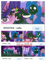 Size: 3106x4096 | Tagged: safe, derpibooru import, editor:notnoxula, screencap, izzy moonbow, pipp petals, g5, my little pony: tell your tale, spoiler:g5, spoiler:my little pony: tell your tale, spoiler:tyts01e43, bridlewood, bridlewood spog, collage, family feud insanity, fight, google, hate, image, jpeg, mud, mud mask, quarreling, text, worst, yuck