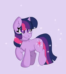 Size: 1673x1879 | Tagged: safe, artist:cinematic-fawn, derpibooru import, twilight sparkle, pony, unicorn, image, jpeg, purple background, simple background, solo, unicorn twilight