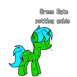 Size: 1280x1280 | Tagged: safe, artist:joeydr, derpibooru import, oc, oc:green byte, unofficial characters only, pony, unicorn, image, male, meme, petting guide, png, simple background, solo, stallion, text, white background