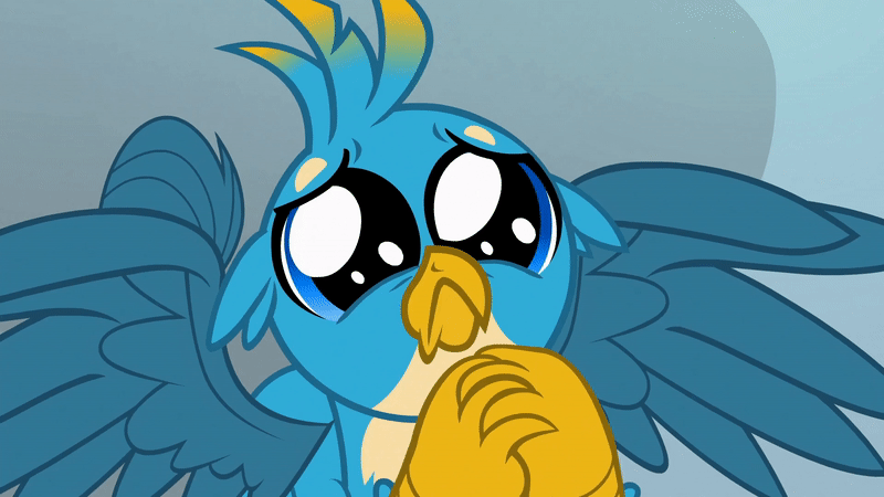 Size: 800x450 | Tagged: safe, derpibooru import, screencap, gallus, gryphon, school daze, season 8, spoiler:s08, animated, close-up, cute, daaaaaaaaaaaw, dilated pupils, eye shimmer, friendship student, frown, gallabetes, gif, hands together, hnnng, image, male, pleading, please, puppy dog eyes, puppy-eyed gallus, sad, sadorable, solo, spread wings, weapons-grade cute, wings