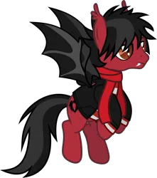 Size: 1358x1538 | Tagged: safe, artist:lightningbolt, derpibooru import, ponified, bat pony, pony, .svg available, bat wings, clothes, derpibooru exclusive, ear fluff, emo, eyeliner, fall out boy, fangs, flying, frown, hair over one eye, hoodie, image, lidded eyes, long sleeves, makeup, male, messy mane, messy tail, pete wentz, png, scarf, shirt, show accurate, simple background, slit pupils, solo, spread wings, stallion, tail, transparent background, undershirt, vector, wings