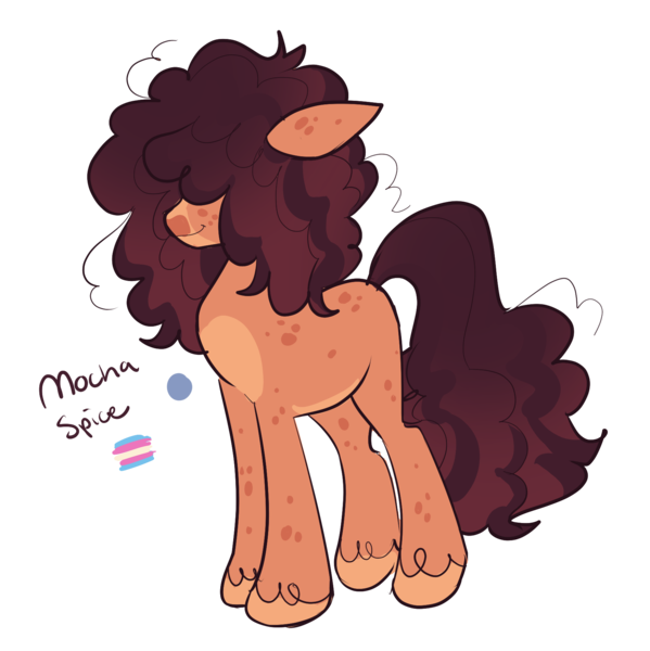 Size: 1716x1719 | Tagged: safe, artist:grubgruel, oc, oc:mocha spice, earth pony, pony, curly hair, gradient mane, image, magical lesbian spawn, male, mane over eyes, next generation, offspring, parent:pinkie pie, parent:saffron masala, parents:saffronpie, png, pride, pride flag, simple background, solo, stallion, tranny, trans male, transgender, transgender pride flag, transparent background, unshorn fetlocks