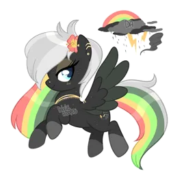 Size: 2000x2000 | Tagged: safe, artist:dixieadopts, derpibooru import, oc, oc:tropical storm, unofficial characters only, pegasus, pony, female, flower, flower in hair, image, mare, png, simple background, solo, transparent background