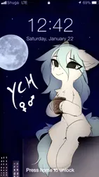 Size: 2160x3840 | Tagged: safe, artist:empress-twilight, derpibooru import, oc, pony, background, commission, female, floppy ears, image, moon, mug, png, solo, your character here
