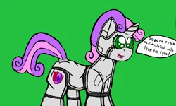 Size: 854x512 | Tagged: safe, artist:cavewolfphil, derpibooru import, sweetie belle, pony, robot, robot pony, unicorn, female, filly, foal, image, png, simple background, solo, sweetie bot