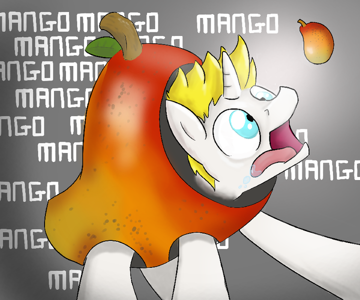 Size: 840x700 | Tagged: safe, derpibooru import, pony, unicorn, food, image, mango, png, text