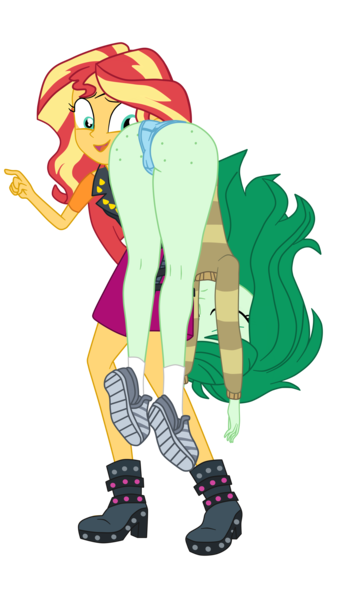 Size: 2636x4463 | Tagged: suggestive, alternate version, artist:gmaplay, derpibooru import, wallflower blush, equestria girls, butt, butt freckles, face down ass up, freckles, image, png, solo, wallflower butt