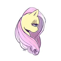 Size: 1000x1000 | Tagged: artist needed, source needed, safe, derpibooru import, fluttershy, pegasus, pony, bust, female, image, png, profile, simple background, solo, white background