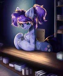 Size: 2500x3000 | Tagged: safe, artist:mysha, artist:mysha_art, derpibooru import, oc, oc:magnetic hug, unofficial characters only, crystal pony, pony, box, commission, female, high res, image, magnet, mare, png, shop, solo