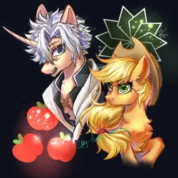 Size: 1280x1280 | Tagged: safe, artist:shu-jeantte, derpibooru import, applejack, ponified, pony, unicorn, image, jpeg