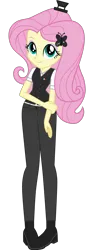 Size: 1920x5465 | Tagged: safe, artist:edy_january, derpibooru import, edit, vector edit, fluttershy, human, equestria girls, equestria girls series, base used, black shirt, black vest, clothes, fashion, fashion style, france, geode of fauna, hairpin, hairpin mini hat, hat, image, le fluttershy de stellys, link in description, long pants, magical geodes, modelshy, outfit, png, shirt, shoes, simple background, solo, suit, toy, transparent background, vector, vector used, vest, white shirt