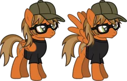 Size: 2036x1300 | Tagged: safe, artist:lightningbolt, derpibooru import, ponified, pegasus, pony, .svg available, cap, clothes, derpibooru exclusive, fall out boy, folded wings, glasses, hat, image, male, patrick stump, png, quadrupedal, shirt, simple background, solo, spread wings, stallion, standing, t-shirt, transparent background, vector, wings