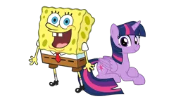 Size: 1920x1080 | Tagged: safe, artist:thxfan2022, derpibooru import, twilight sparkle, twilight sparkle (alicorn), alicorn, pony, crossover, female, image, mare, nickelodeon, png, simple background, sponge, spongebob squarepants, spongebob squarepants (character), transparent background, vector