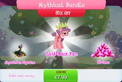 Size: 1266x853 | Tagged: safe, derpibooru import, official, carrot bun, pony, unicorn, apron, bundle, bush, clothes, coin, costs real money, english, female, gameloft, gem, horn, image, jpeg, mare, mobile game, my little pony: magic princess, numbers, sale, solo, solo focus, statue, text, treasure chest